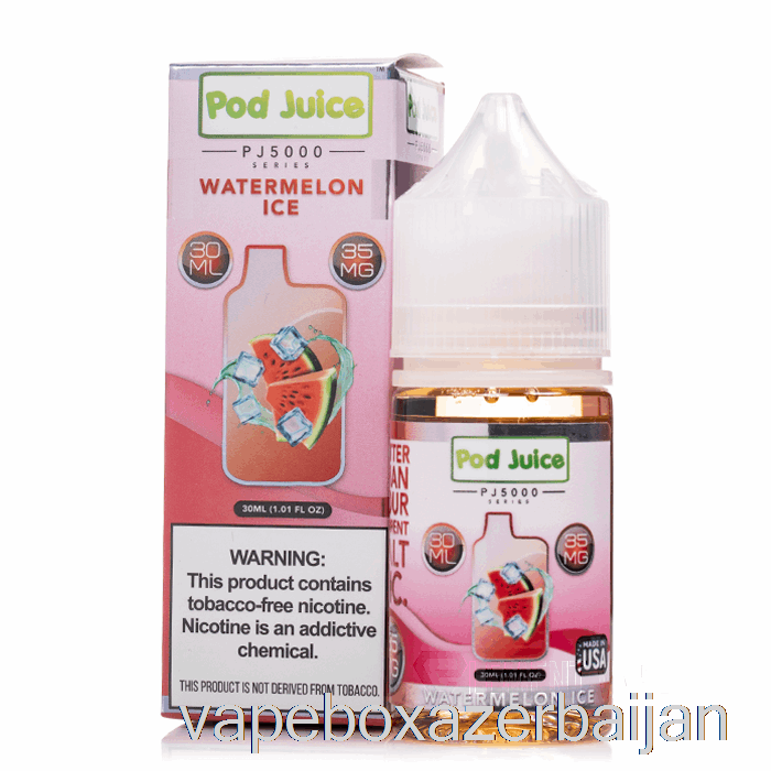 E-Juice Vape Watermelon Ice - Pod Juice PJ5000 - 30mL 35mg